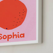 "My Fruity Family III" - Personalized Art Print in Citrus by Marta Crea - Frame Close-up