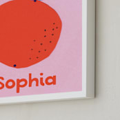 "My Fruity Family III" - Personalized Art Print in Citrus by Marta Crea - Frame Close-up