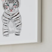 "baby animal.tiger" - Art Print in white by Cass Loh - Frame Close-up