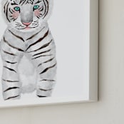 "baby animal.tiger" - Art Print in white by Cass Loh - Frame Close-up