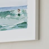 "Hang Five" - Art Print in Pacific Green by Mary Cecelia - Frame Close-up