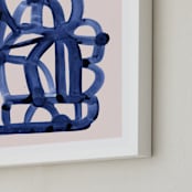 "Cloud Knots" - Art Print in Navy by Carol Barber - Frame Close-up