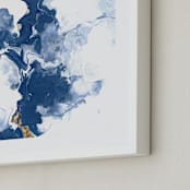 "Delight in the Storm II" - Art Print in Deep Blue by Julia Contacessi - Frame Close-up