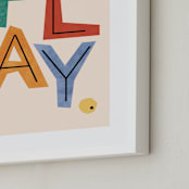 "Creative Play" - Art Print in Cream by Nazia Hyder - Frame Close-up