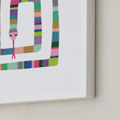 "Sssnake" - Art Print in rainbow by Leanne Friedberg - Frame Close-up