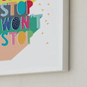 "Can't Stop" - Art Print in Candy by Katy Clemmans - Frame Close-up