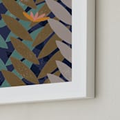 "Bromelias" - Art Print in blue night by Bethania Lima - Frame Close-up