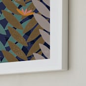 "Bromelias" - Art Print in blue night by Bethania Lima - Frame Close-up