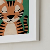 "Jungle Tiger" - Art Print in Jungle Green by 2birdstone - Frame Close-up