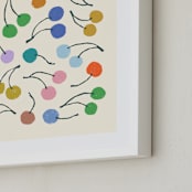 "Cherries" - Art Print in Rainbow by Kelly Watkins - Frame Close-up