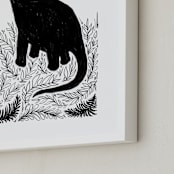 "Dinosaur love" - Art Print in monochrome by Susanne Kasielke - Frame Close-up