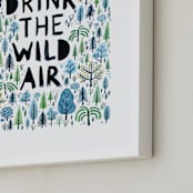 "Drink the Wild Air" - Art Print in Ocean by Surface Love - Frame Close-up