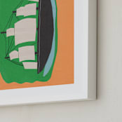 "Two Liter Ship" - Art Print in sweet orange by Elliot Stokes - Frame Close-up