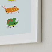 "Bugs" - Art Print in Aqua by Itsy Belle Studio - Frame Close-up
