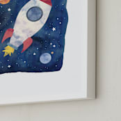 "Galactic Inspiration I" - Art Print in Navy by Creo Study - Frame Close-up