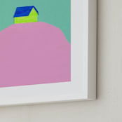 "Dia y Noche I" - Art Print in Pink, Green by Marta Crea - Frame Close-up