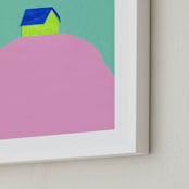 "Dia y Noche I" - Art Print in Pink, Green by Marta Crea - Frame Close-up