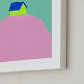 "Dia y Noche I" - Art Print in Pink, Green by Marta Crea - Frame Close-up