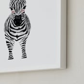 "baby animal.zebra" - Art Print in black by Cass Loh - Frame Close-up