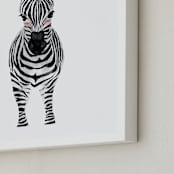 "baby animal.zebra" - Art Print in black by Cass Loh - Frame Close-up