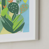 "Tropical Flourishes" - Art Print in Lemon by Katie Turner - Frame Close-up