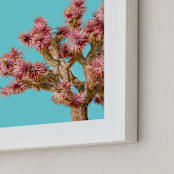 "Pink and Spiky" - Art Print in Robin's Egg Blue by Irene Suchocki - Frame Close-up