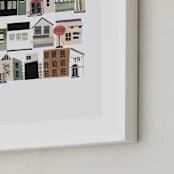 "Townhouse" - Art Print in Olive Beige by Jenna Skead - Frame Close-up