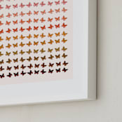 "Ombre Butterflies" - Art Print in Blush Pink by Shannon Kirsten - Frame Close-up