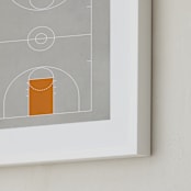 "Full Court" - Art Print in Smoke Orange by Jennifer Morehead - Frame Close-up