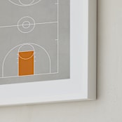 "Full Court" - Art Print in Smoke Orange by Jennifer Morehead - Frame Close-up