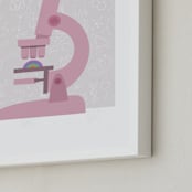 "My Microscope" - Art Print in Gray Pink by Naava Katz - Frame Close-up