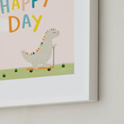 "Oh Happy Day" - Art Print in Baby Peach by Juliana Zimmermann - Frame Close-up