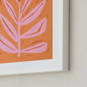 "Tall Flower" - Art Print in peach sorbet by Brandie Stonge - Frame Close-up