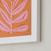 "Tall Flower" - Art Print in peach sorbet by Brandie Stonge - Frame Close-up