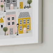 "Little Town" - Art Print in Blush by Iveta Angelova - Frame Close-up