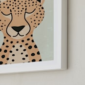 "Cheetah" - Art Print in Dry Grass by 2birdstone - Frame Close-up