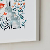 "Meadow Bunny" - Art Print in Ocean blue by Surface Love - Frame Close-up