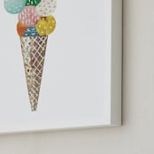 "Ice Cream" - Art Print in Pink by Aiko Poole - Frame Close-up