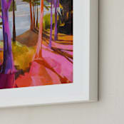 "Enchanted Island" - Art Print in Pink by Jess Franks - Frame Close-up