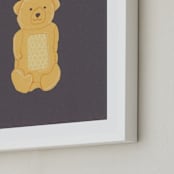 "Honey Bear" - Art Print in Kitchen Counter Black by Elliot Stokes - Frame Close-up