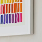 "Lines" - Art Print in Rainbow by Beth Vassalo - Frame Close-up