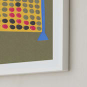 "Connect Four" - Art Print in Game Night Green by Elliot Stokes - Frame Close-up