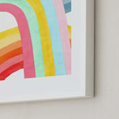 "Happy Rainbows" - Art Print in Pastel Rainbow by Celeste Duffy - Frame Close-up