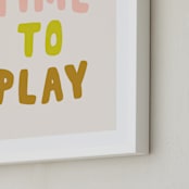 "Time to Play" - Art Print in Peach by Alicia Schultz - Frame Close-up