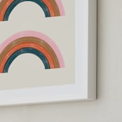 "Double Vintage Rainbow" - Art Print in Delicate Pink by Emanuela Carratoni - Frame Close-up