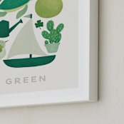 "Ten Green Things" - Art Print in Green by Ana Peake - Frame Close-up