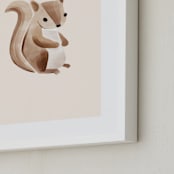 "Baby Squirrel" - Art Print in Beige by Vivian Yiwing - Frame Close-up