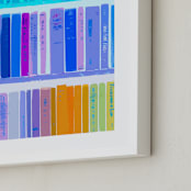 "Rainbow of Books" - Art Print in Rainbow by Kaitlin Rebesco - Frame Close-up