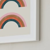 "Double Vintage Rainbow" - Art Print in Delicate Pink by Emanuela Carratoni - Frame Close-up