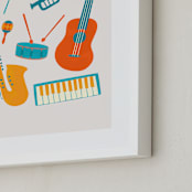 "Play Music" - Art Print in Persimmon by Malty Designs - Frame Close-up